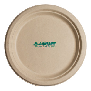 6.75” Kraft Round Compostable Paper Plate